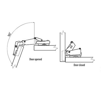 Soft Close Angled Cabinet Hinge 45 Overlay - View #9
